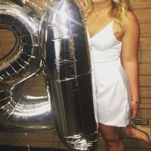 White Silk Lux LA Mini Dress